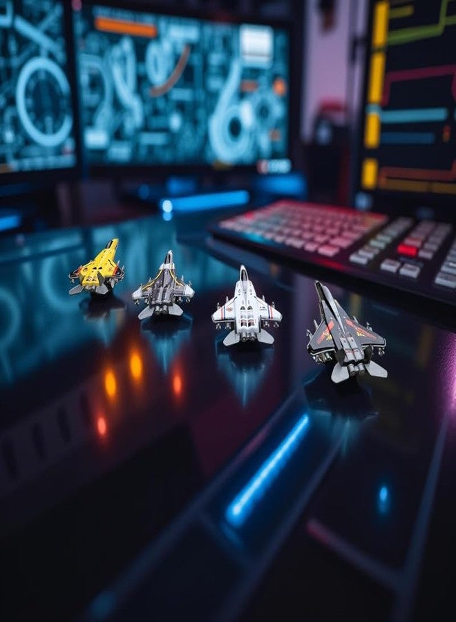Space Enterprises 12 Diecast Fighter Jets Pull Back Airplane Military Plane Toys Army Air Force Party Favors Kids Playset and Durable Die-cast Metal Miniature Aircraft Models, Assorted (12) - Image 4